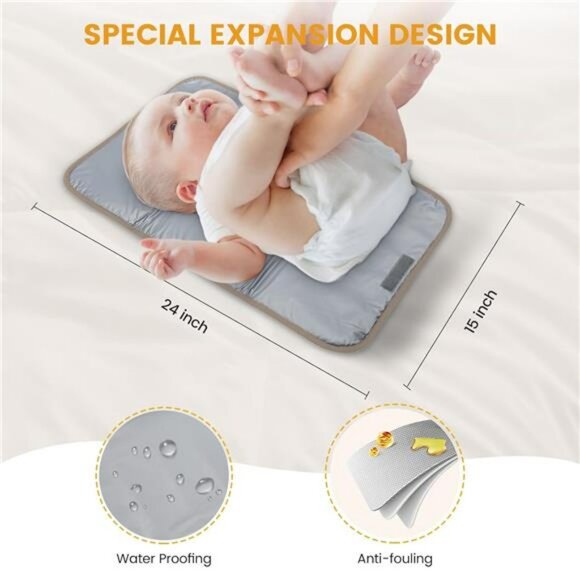 Large Diaper Bag Backpack Tote Waterproof Baby Travel Bag with Changing Pad - Picture 5 of 7